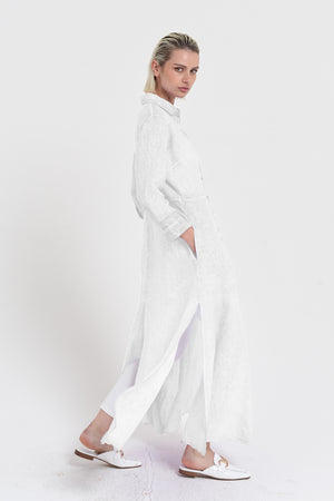 Brooke - Women's Shirtdress in Linen - White