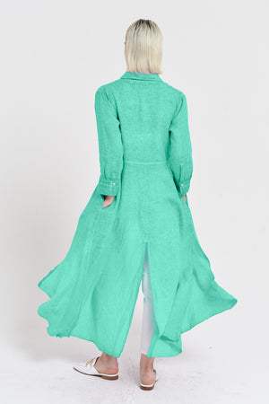 Brooke - Women's Shirtdress in Linen - Jungle