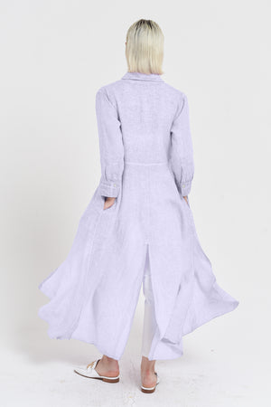 Brooke - Women's Shirtdress in Linen - Lilac
