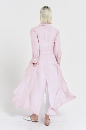 Brooke - Women's Shirtdress in Linen - Rose