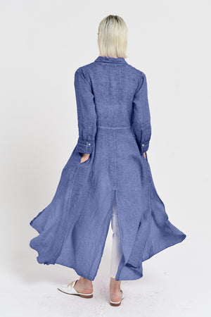 Brooke - Women's Shirtdress in Linen - Whale