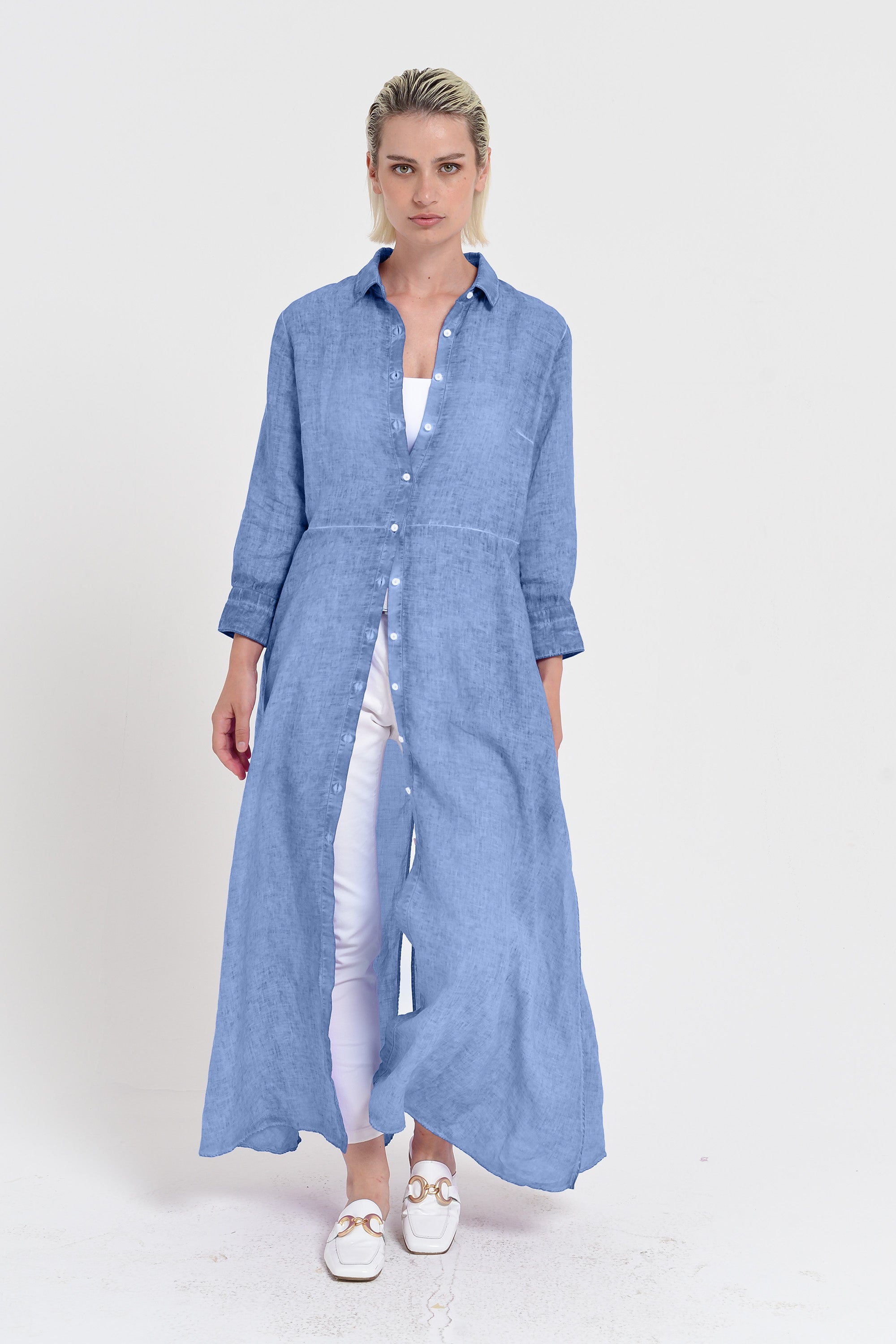 Brooke - Women's Shirtdress in Linen - Bay