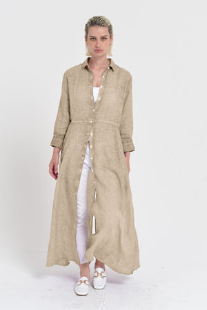 Brooke - Women's Shirtdress in Linen - Harbor