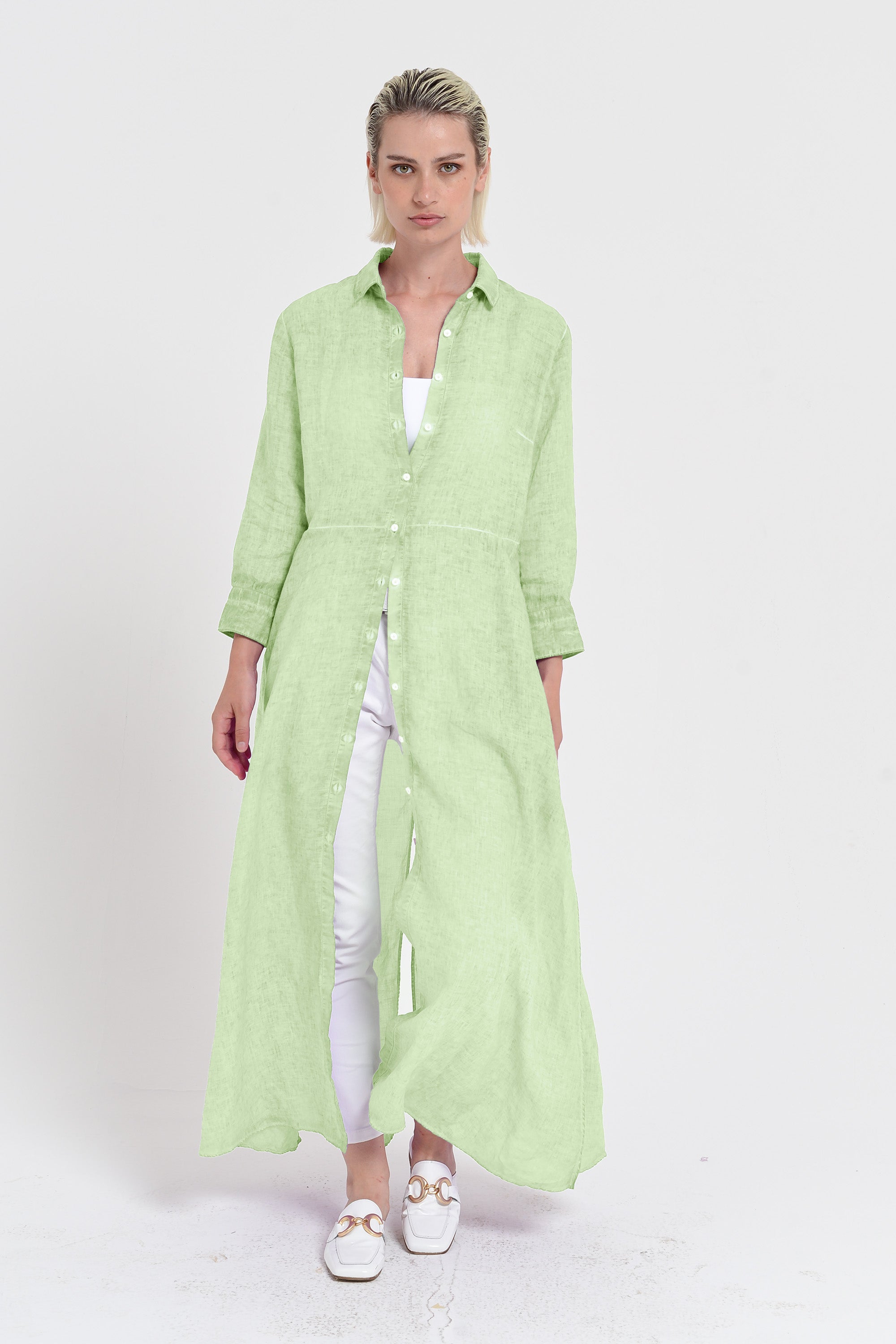 Brooke - Women's Shirtdress in Linen - Margarita