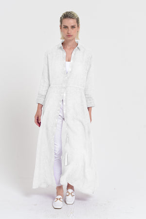 Brooke - Women's Shirtdress in Linen - White