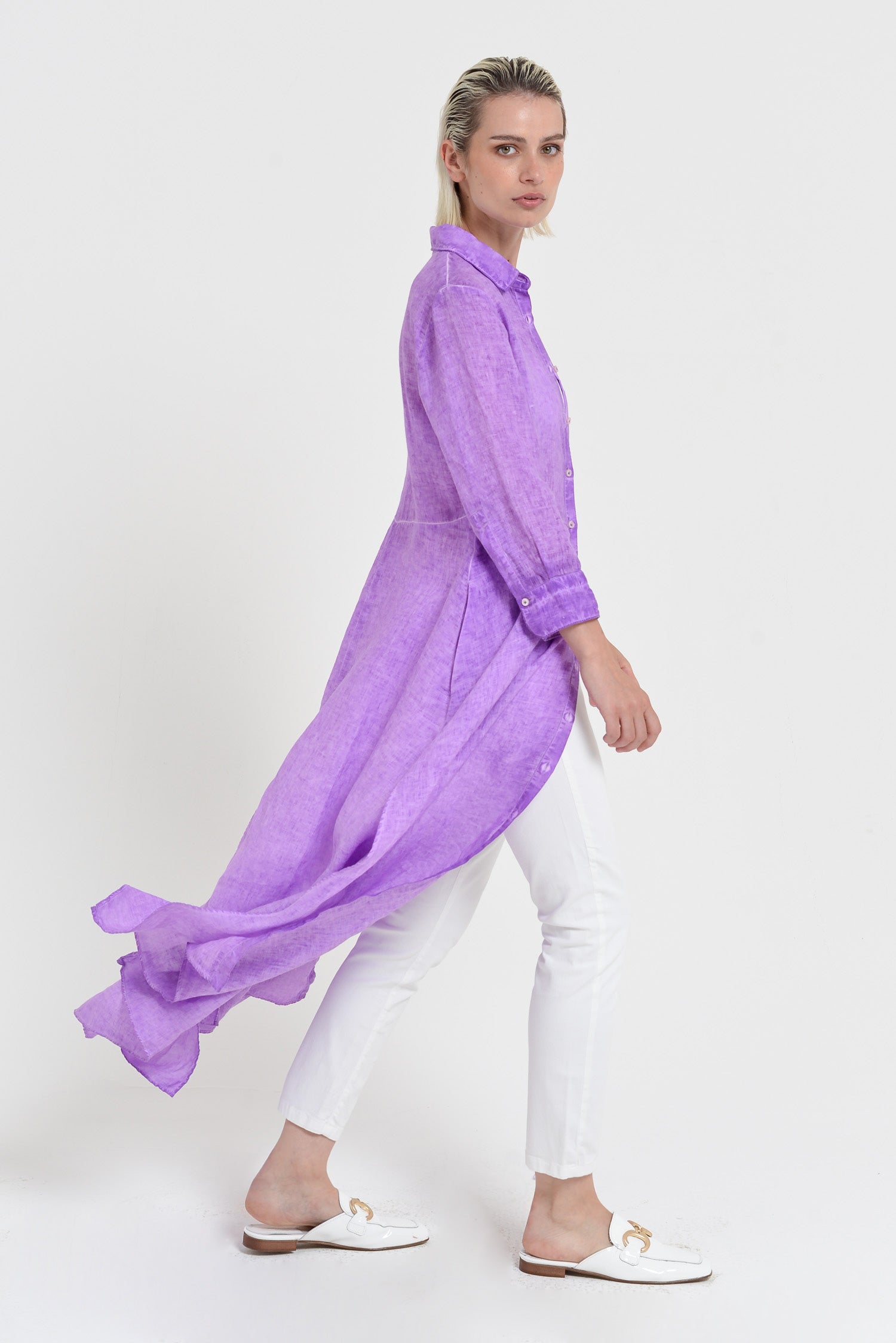 Brooke - Women's Shirtdress in Linen - Morado