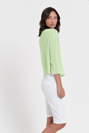 Sofia Knit - Short Sleeve Cotton Sweater - Margarita