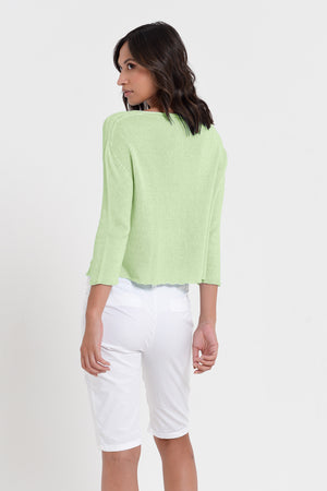 Sofia Knit - Short Sleeve Cotton Sweater - Margarita