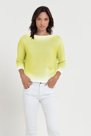 Sofia Knit in Spray Art - Lime