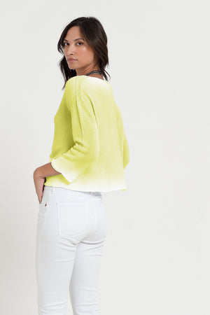 Sofia Knit in Spray Art - Lime