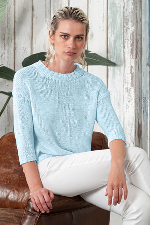 Poppy Crew - Women's Cotton Knit Sweater - Bora Bora