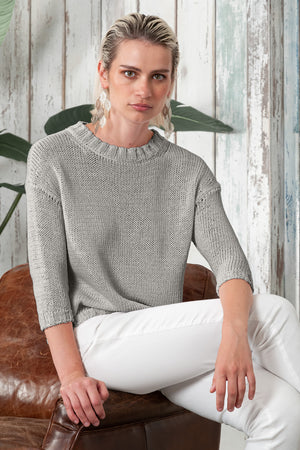 Poppy Crew - Women's Cotton Knit Sweater - Dolphin