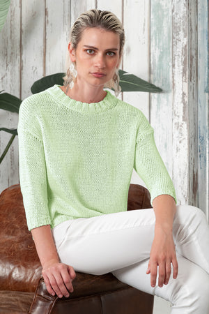 Poppy Crew - Women's Cotton Knit Sweater - Margarita