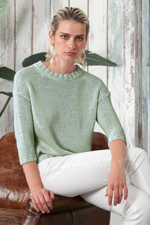 Poppy Crew - Women's Cotton Knit Sweater - Palm