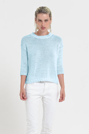 Poppy Crew - Women's Cotton Knit Sweater - Bora Bora
