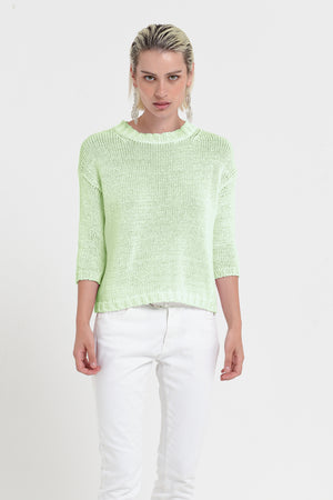 Poppy Crew - Women's Cotton Knit Sweater - Margarita