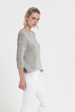 Poppy Crew - Women's Cotton Knit Sweater - Dolphin