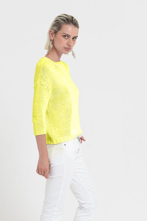 Poppy Crew - Women's Cotton Knit Sweater - Lime
