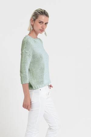 Poppy Crew - Women's Cotton Knit Sweater - Palm