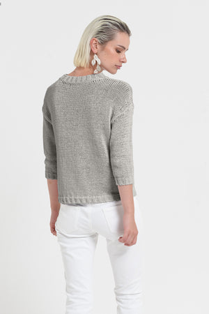 Poppy Crew - Women's Cotton Knit Sweater - Dolphin