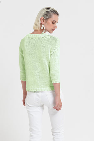Poppy Crew - Women's Cotton Knit Sweater - Margarita