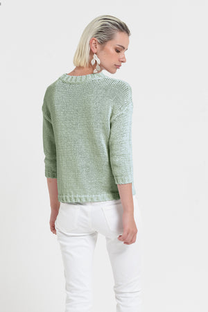 Poppy Crew - Women's Cotton Knit Sweater - Palm