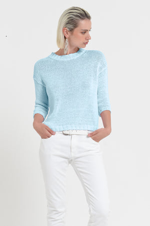 Poppy Crew - Women's Cotton Knit Sweater - Bora Bora