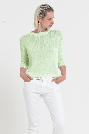 Poppy Crew - Women's Cotton Knit Sweater - Margarita