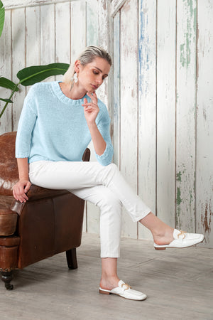 Poppy Crew - Women's Cotton Knit Sweater - Bora Bora