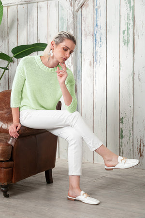 Poppy Crew - Women's Cotton Knit Sweater - Margarita