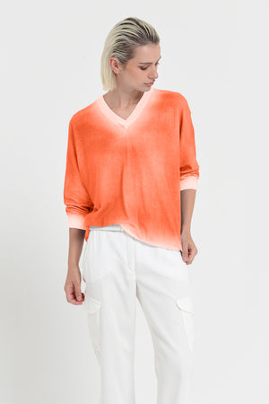 Anna V-Neck Knit in Spray Art - Spritz