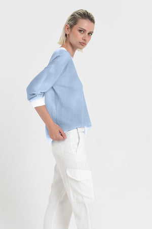 Anna V-Neck Knit in Spray Art - Fiji