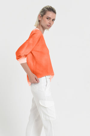 Anna V-Neck Knit in Spray Art - Spritz