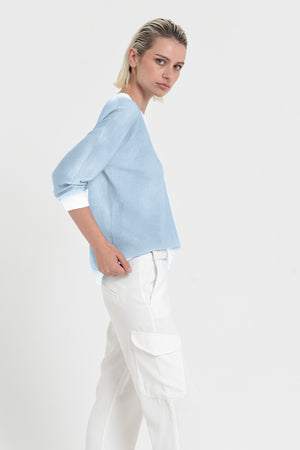 Anna V-Neck Knit in Spray Art - Viking