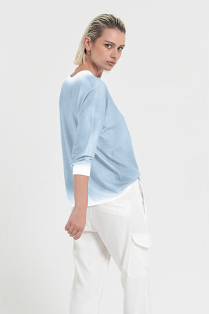 Anna V-Neck Knit in Spray Art - Viking