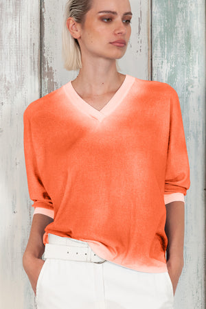 Anna V-Neck Knit in Spray Art - Spritz