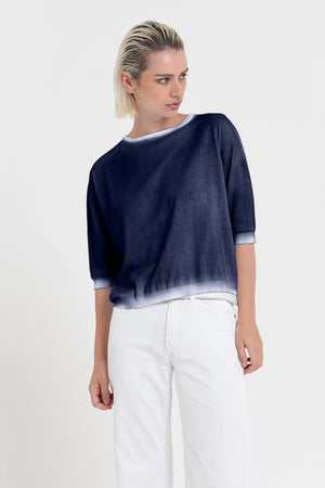 Kriss Knit in Spray Art - Navy