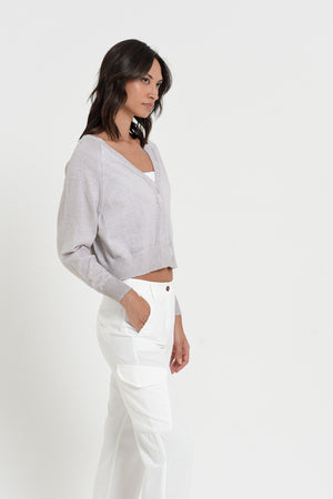 Raven Cardi - Women's Knitted Cotton Cardigan - Canapa