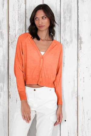 Raven Cardi - Women's Knitted Cotton Cardigan - Spritz