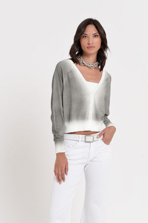 Raven Cardi in Spray Art - Dolphin