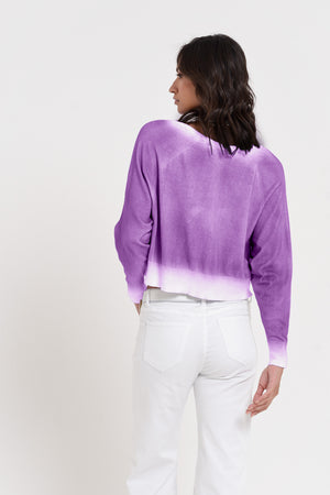 Raven Cardi in Spray Art - Morado