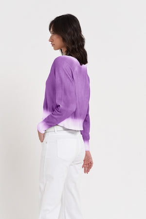 Raven Cardi in Spray Art - Morado