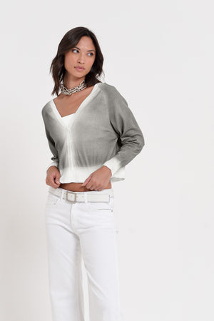 Raven Cardi in Spray Art - Dolphin