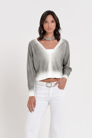 Raven Cardi in Spray Art - Dolphin
