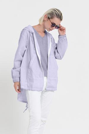 Eastern Parka - Women’s Full Zip Hooded Poplin Parka - Lilac