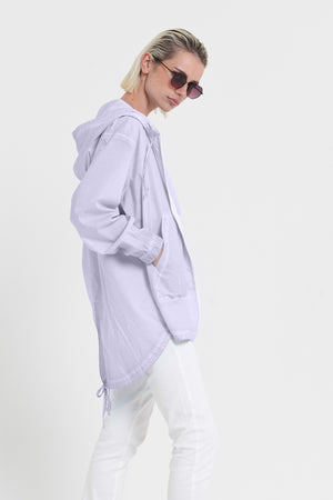 Eastern Parka - Women’s Full Zip Hooded Poplin Parka - Lilac