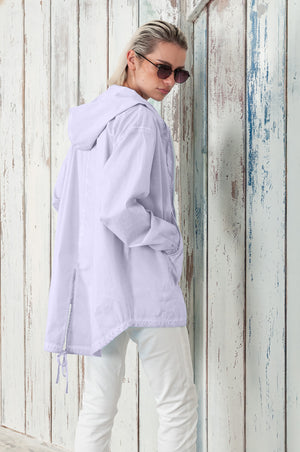 Eastern Parka - Women’s Full Zip Hooded Poplin Parka - Lilac
