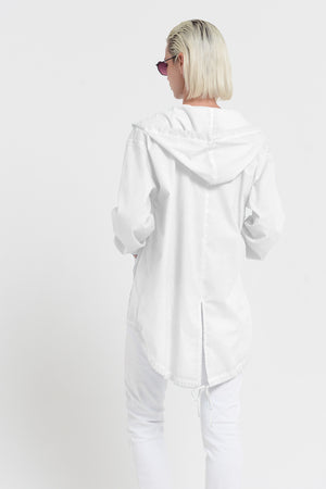 Eastern Parka - Women’s Full Zip Hooded Poplin Parka - White