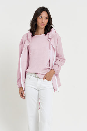 Western Parka - Women’s Full Zip Hooded Fleece Parka - Rose