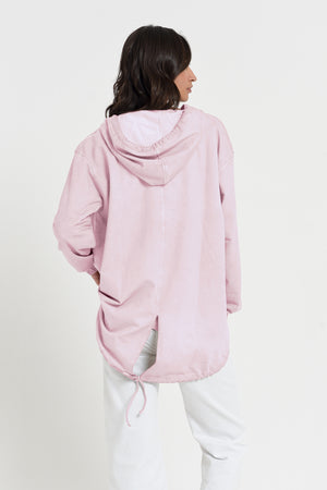 Western Parka - Women’s Full Zip Hooded Fleece Parka - Rose